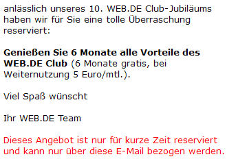 Web.de Werbemail 2